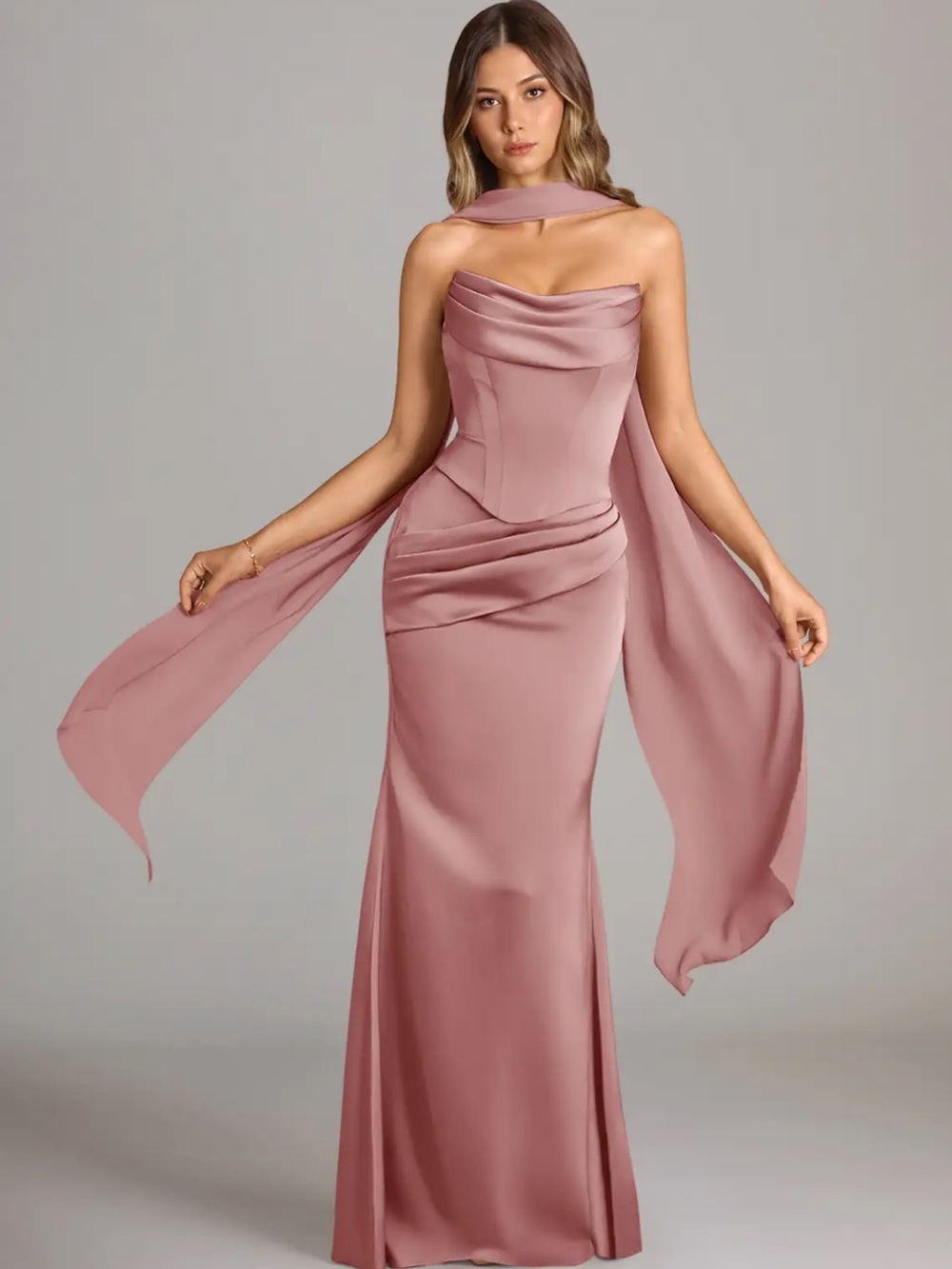 Azazie Sorrel Dusty Rose Bridesmaid Dress